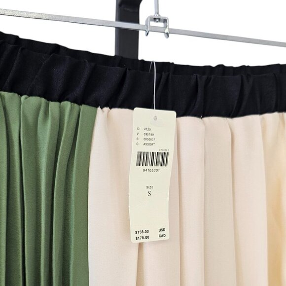 Anthropologie Pleated Colorblock Midi Skirt, Pull On, Summer, Lined, Size S, NWT - Picture 8 of 8